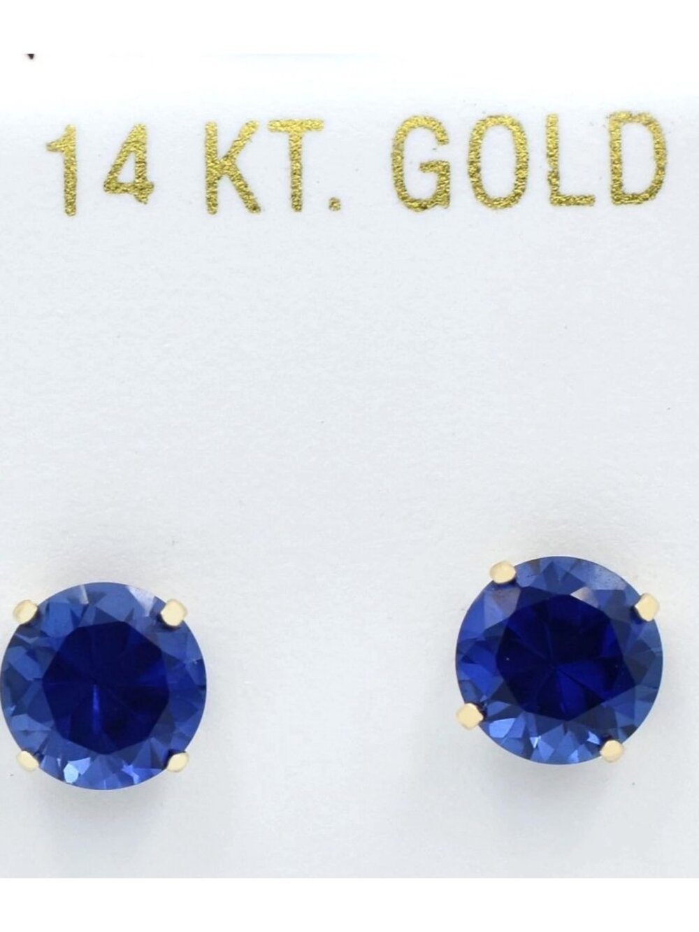 Genuine 2.28 Cts Blue Sapphire Stud Earrings 14k Gold